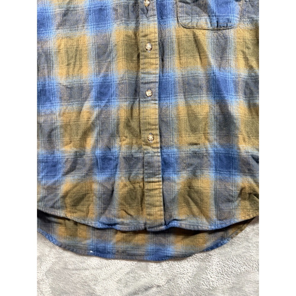 Vtg Pendleton Trail Shirt Wool Plaid Elbow Patch Flannel USA Fabric L - Picture 5 of 8